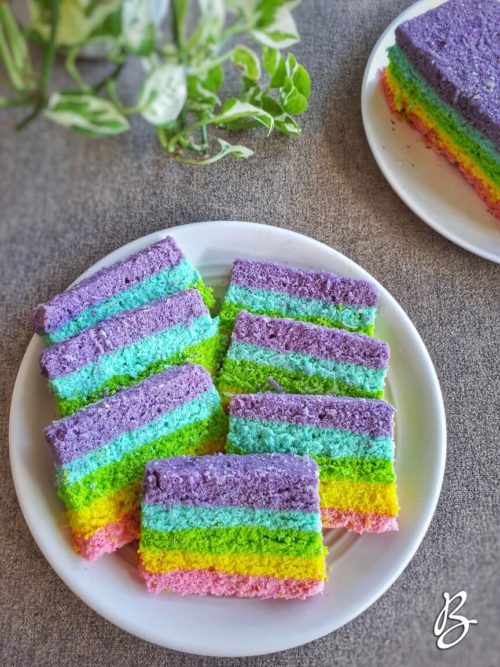 rainbow cake kukus lembut